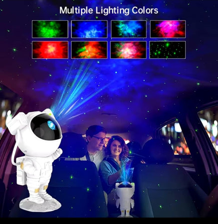 Star Projector Galaxy Night Light Astronaut Sitting On The Moon Bluetooth Starry Nebula LED Lamp with Remote and Timer